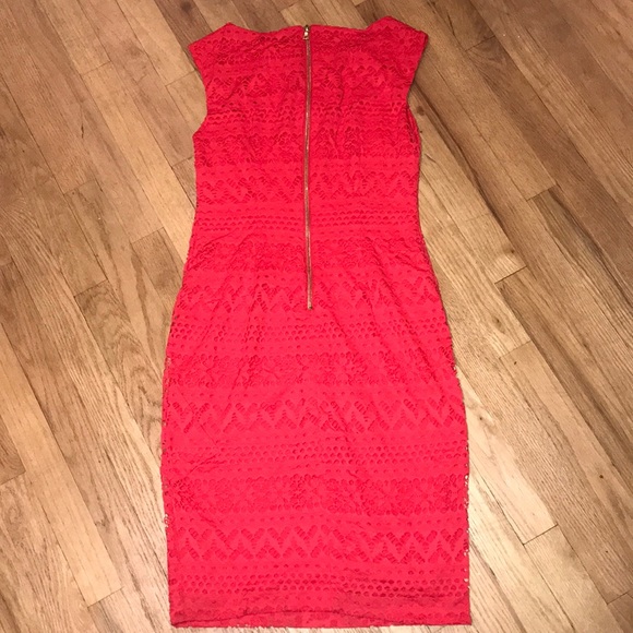 Openwork stretch knit dress gold zip back - Picture 5 of 6